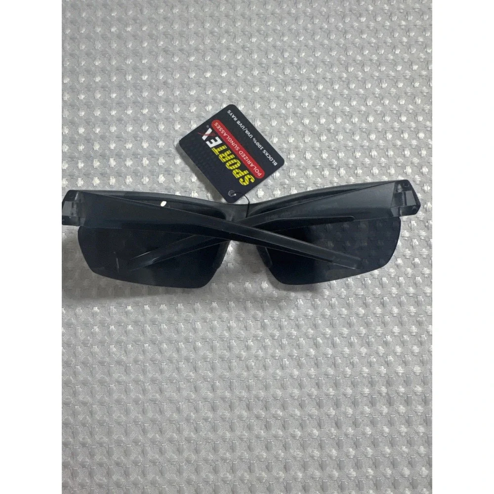 Sportex Sunglasses Men OS SP13 Black Polarized Wrap Sport NWT